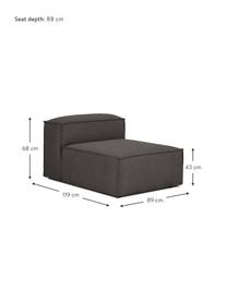 Módulo central sofá Lennon, Tapizado: 100% poliéster Alta resis, Estructura: madera de pino maciza, ma, Patas: plástico, Tejido gris antracita, An 89 x F 119 cm