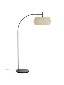 Grosse Bogenlampe Dicte aus Faltenstoff, Lampenschirm: Stoff, Beige, Schwarz, B 104 x H 180 cm