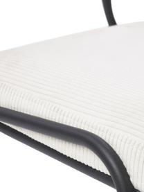 Sedia imbottita in velluto a coste Mats 2 pz, Gambe: metallo verniciato a polv, Velluto a coste bianco, Larg. 50 x Alt. 80 cm