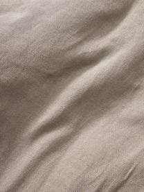 Funda de cojín con tejido capitoné y flecos Inga, 100% algodón, Gris, blanco crema, An 45 x L 45 cm