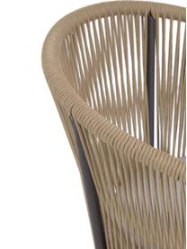 Krzesło ogrodowe Yanet, Tapicerka: 100% poliester, Stelaż: metal galwanizowany, Jasny brązowy, taupe tkanina, S 56 x G 55 cm