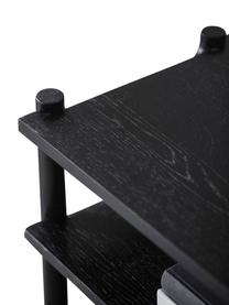 Eichenholz-Regal Holton in Schwarz, Korpus: Massives Eichenholz, lack, Eichenholz, schwarz lackiert, B 140 x H 81 cm