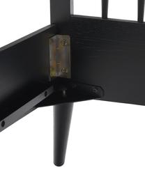 Łóżko z drewna z zagłówkiem Signe, Drewno dębowe, czarny lakierowany, S 180 x D 200 cm