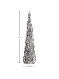 Handgefertigter Deko-Baum Serafina, Kunststoff, Silberfarben, Ø 12 x H 47 cm
