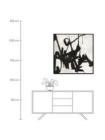 Cuadro en lienzo pintado a mano Playblack, marco de madera, Negro, blanco, An 102 x Al 102 cm