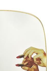 Espejo de pared de diseño Lipsticks, Espejo: cristal, Parte trasera: tablero de fibras de dens, Manos con pintabios, An 62 x Al 140 cm