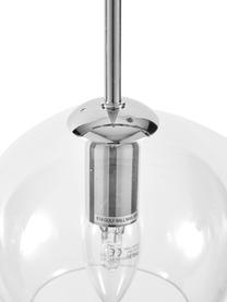 Lampada a sospensione argentata Hamilton, Paralume: vetro, Struttura: metallo cromato, Baldacchino: metallo cromato, Trasparente, Larg. 81 x Alt. 13 cm