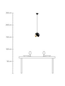 Malá závesná lampa Berceste, Mosadzné odtiene, čierna, Ø 20 cm