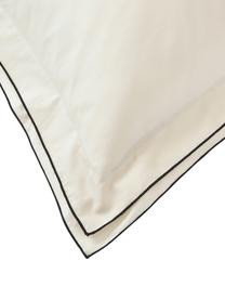 Funda de almohada de satén Carlotta, Blanco crema, negro, An 45 x L 110 cm