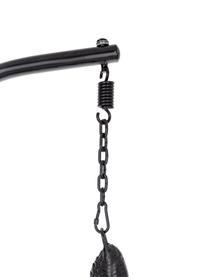 Fotel wiszący na stelażu z poduszką Torres, Stelaż: metal malowany proszkowo, Czarny, szary, S 100 x G 70 cm