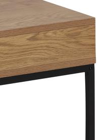 Houten salontafel Willford, Tafelblad: gelamineerd MDF, Frame: gepoedercoat metaal, Hout, B 80 x D 80 cm