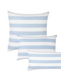 Federa reversibile in cotone a righe Lorena, Azzurro, bianco, Larg. 50 x Lung. 80 cm