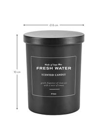 Duftkerze Fresh Water (Frische Luft, Zitrone), Behälter: Glas, Deckel: Kunststoff, Frische Luft, Zitrone, Ø 8 x H 10 cm