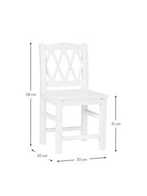 Dřevěná dětská židle Harlequin, Březové dřevo, dřevovláknitá deska se střední hustotou (MDF), natřená barvou bez VOC, Bílá, Š 30 cm, V 58 cm