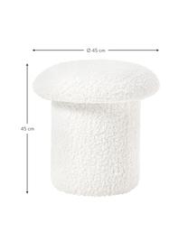 Teddy-Hocker Shroom, Bezug: 100 % Polyester (Teddyfel, Korpus: Mitteldichte Holzfaserpla, Weiß, Ø 45 x H 45 cm