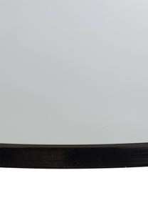Odkladací stolík so sklenenou doskou Valentina, Jaseňové drevo, čierna lakovaná, Ø 44 x V 50 cm