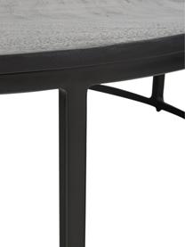 Ronde salontafelset Andrew van mangohout, 2-delig, Frame: gepoedercoat metaal Aange, Mangohout, gelakt zwart, Verschillende formaten