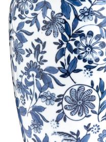 Jarrón grande de porcelana Lin, Porcelana, Blanco, azul, Ø 16 x Al 31 cm