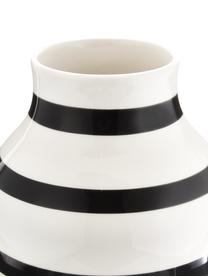 Große handgefertigte Keramik-Vase Omaggio, Keramik, Weiß, Schwarz, Ø 20 x H 31 cm