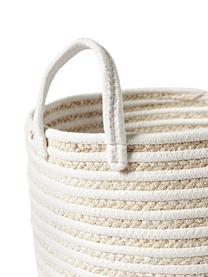 Set de cestas Lydia, 2 uds., 65% poliéster, 35% algodón, Blanco, beige, Set de diferentes tamaños