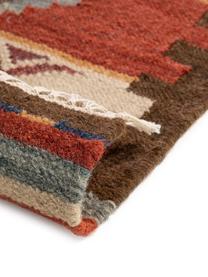 Ręcznie tkany dywan kilim z wełny Zohra, Odcienie czerwonego, S 120 x D 170 cm (Rozmiar S)