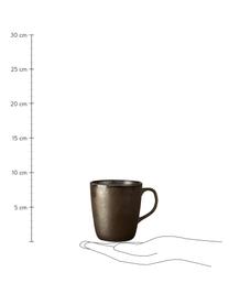 Koffiekopjes Raw, 4 stuks, Keramiek, Bruin, Ø 9 x H 9 cm, 350 ml