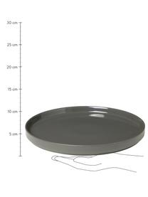 Assiette plate gris foncé mat/brillant Pilar, 6 pièces, Céramique, Gris foncé, Ø 27 cm