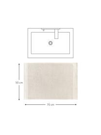 Badematte Premium aus Bio-Baumwolle, rutschfest, 100 % Bio-Baumwolle, GOTS-zertifiziert (von GCL International, GCL-300517)
 Schwere Qualität, 750 g/m², Beige, B 50 x L 70 cm