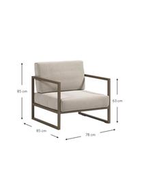 Poltrona da giardino Comova, Struttura: metallo verniciato a polv, Rivestimento: poliestere, Webstoff grigio chiaro, marrone, Larg. 78 x Prof. 85 cm