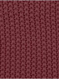 Gebreide kussenhoes Molly in bordeauxrood met pompoms, 100% katoen, Bordeauxrood, B 40 x L 40 cm