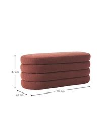 Ławka tapicerowana bouclé Alto, Tapicerka: bouclé (100% poliester) D, Stelaż: lite drewno sosnowe, skle, Brązowy bouclé, S 110 x W 47 cm