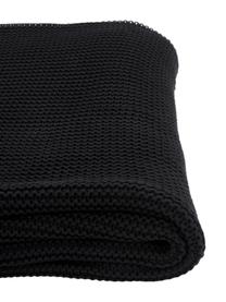 Manta de punto Adalyn, 100% algodón ecológico con certificado GOTS, Negro, An 150 x L 200 cm