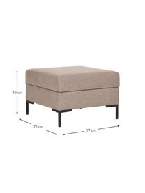 Poggiapiedi da divano con contenitore e piedini in metallo Luna, Rivestimento: 100% poliestere, certific, Rivestimento: poliuretano espanso, tess, Struttura: legno massiccio di faggio, Piedini: metallo zincato, Tessuto marrone, Larg. 77 x Alt. 49 cm