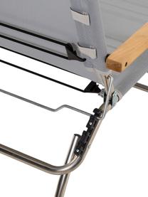 Outdoor ligstoel Amigo, Frame: aluminium, Bekleding: kunststofweefsel (weer- e, Armleuning: natuurlijk robiniahout, Grijs, robiniahoutkleurig, B 190 x D 69 cm