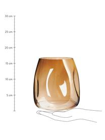 Mondgeblazen glazen vaas Luster, Mondgeblazen glas, Champagnekleurig, Ø 17 x H 17 cm