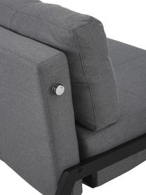 Sofa rozkładana z metalowymi nogami Edward, Tapicerka: 100% poliester 40 000 cyk, Ciemny szary, S 152 x G 96 cm
