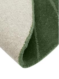 Tappeto rotondo in lana color verde scuro taftato a mano Aaron, Retro: 100% cotone Nel caso dei , Verde scuro, Ø 120 cm (taglia S)
