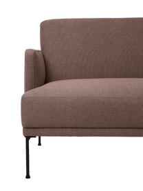 Divano letto 3 posti con piedini in metallo Fluente, Rivestimento: 100% poliestere Con 115.0, Struttura: legno di pino massiccio, , Piedini: metallo verniciato a polv, Tessuto marrone, Larg. 220 x Alt. 86 cm