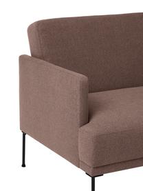 Divano letto 3 posti con piedini in metallo Fluente, Rivestimento: 100% poliestere Con 115.0, Struttura: legno di pino massiccio, , Piedini: metallo verniciato a polv, Tessuto marrone, Larg. 220 x Alt. 86 cm