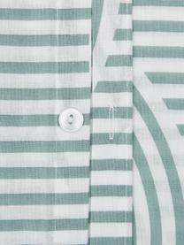 Pościel z bawełny Arcs, Zielony, biały, 135 x 200 cm + 1 poduszka 80 x 80 cm