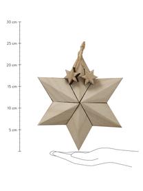 Weihnachtsbaumanhänger-Set Carmea, 3-tlg., Paulownia-Holz, Hellbraun, Set mit verschiedenen Größen
