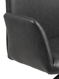 Krzesło obrotowe ze sztucznej skóry Naya, Tapicerka: sztuczna skóra Dzięki tka, Stelaż: metal malowany proszkowo, Czarna sztuczna skóra, S 59 x G 59 cm