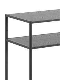 Konsola z drewna i metalu Seaford, Stelaż: metal malowany proszkowo, Drewno naturalne, czarny, S 100 x G 35 cm