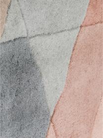 Handgetuft design vloerkleed Freya van wol, Bovenzijde: 95% wol, 5% viscose, Onderzijde: 100% katoen Bij wollen vl, Beigetinten, roze, blauwgrijs, B 140 x L 200 cm (maat S)
