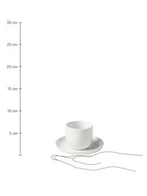 Porcelánové pohárky na espresso s podšálky Nessa, 4 ks, Vysoce kvalitní porcelán, Bílá, Š 7 cm, V 6 cm