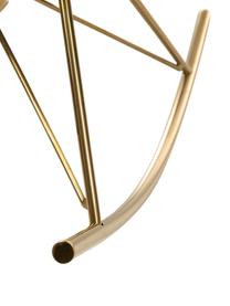 Sedia a dondolo in velluto con gambe in metallo Wing, Rivestimento: velluto (poliestere) Con , Struttura: metallo zincato, Velluto color salvia, dorato, Larg. 76 x Prof. 108 cm