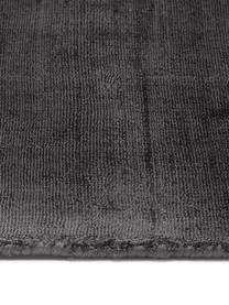 Tappeto in viscosa color nero-antracite tessuto a mano Jane, Retro: 100% cotone, Antracite-nero, Larg. 200 x Lung. 300 cm (taglia L)