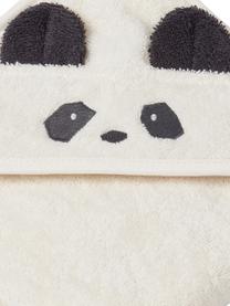 Toalla capa Albert Panda, 100% algodón orgánico (felpa) con certificado GOTS, Blanco, negro, An 70 x L 70 cm