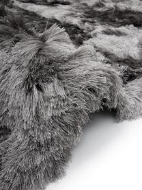 Glänzender Hochflor-Teppich Jimmy, rund, Flor: 100% Polyester, Grau, Ø 150 cm (Größe M)