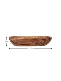 Kleine Akazienholz-Servierschale Evely, L 24 x B 8 cm, Akazienholz, Dunkles Holz, L 24 x B 8 cm